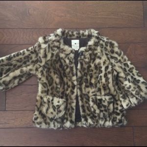 Anthropologie faux Fur cropped jacket